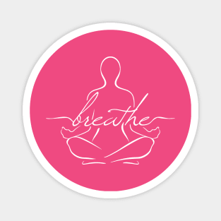 Breathe Yoga Sitting Pose Silhouette Magnet